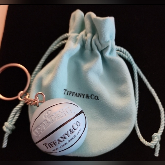 Teal Blue Tiffany Basketball Spalding Keychain With Pouch - Picture 4 of 7